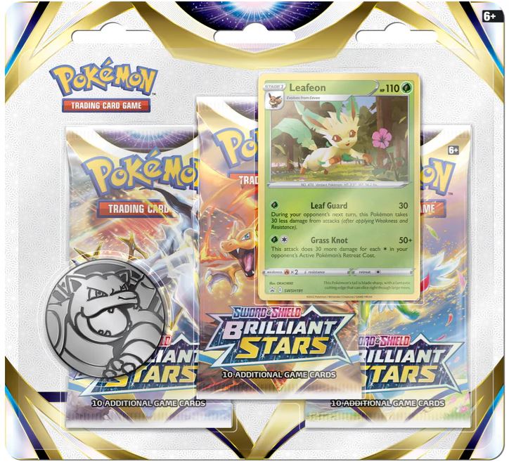 Pokémon TCG: Sword & Shield—Brilliant Stars 3 Blister Pack
