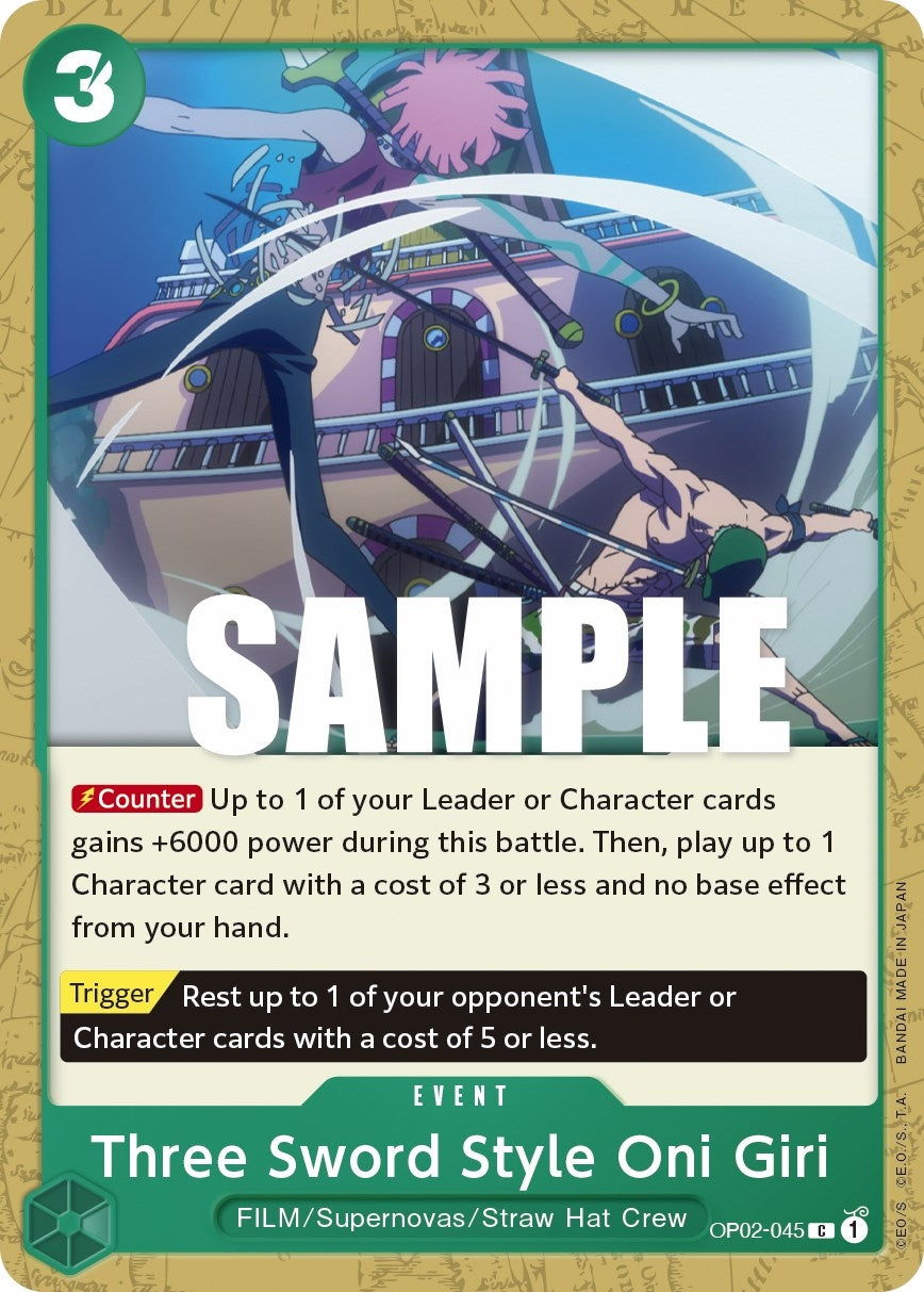 Image for Three Sword Style Oni Giri (OP02-045) - One Piece Card Game