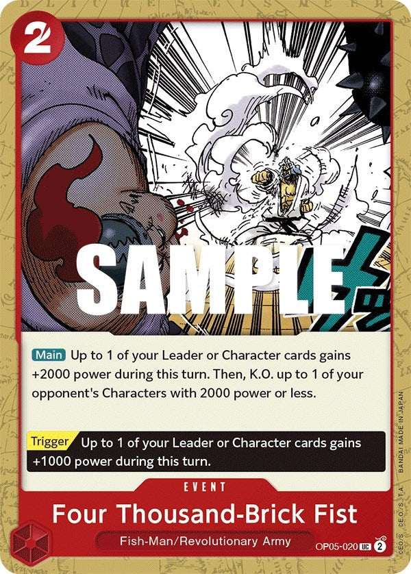 Image for Four Thousand-Brick Fist (OP05-020) - One Piece Card Game