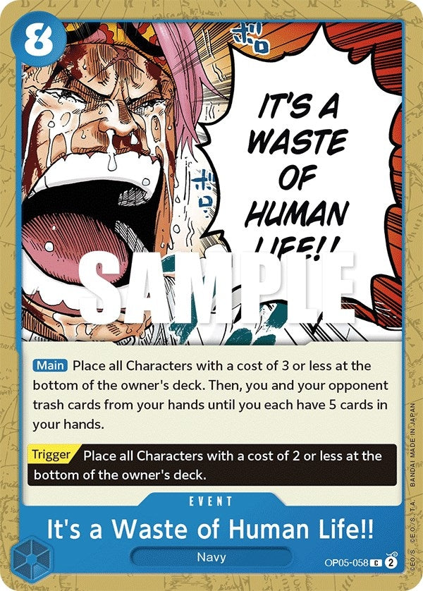 Image for It's a Waste of Human Life!! (OP05-058) - One Piece Card Game