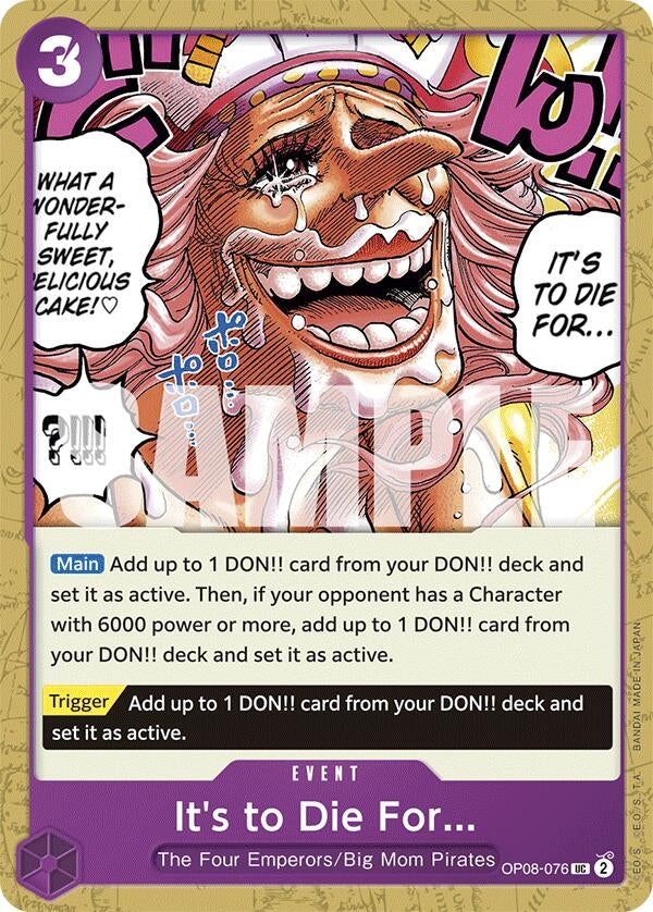 Image for It's to Die For (OP08-076) - One Piece Card Game