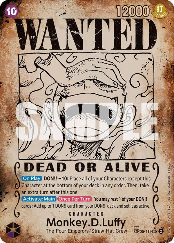 Image for Monkey.D.Luffy (Wanted Poster) (OP05-119) - One Piece Card Game