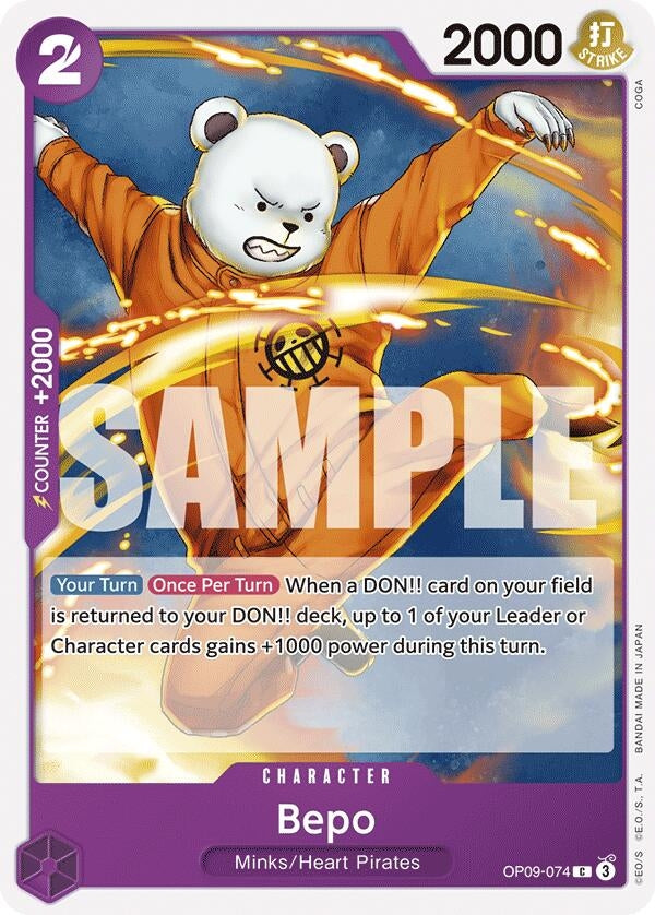 Image for Bepo (OP09-074) - One Piece Card Game