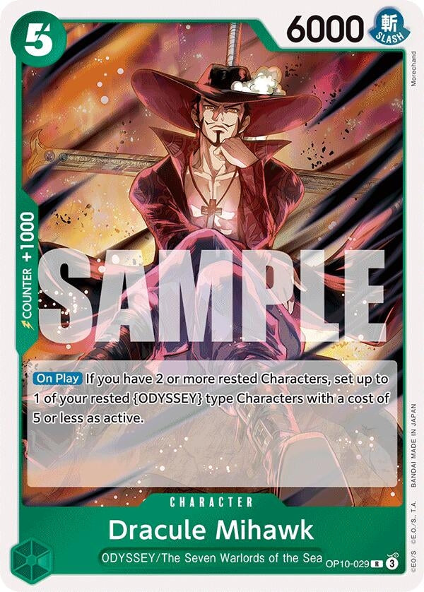 Image for Dracule Mihawk (OP10-029) - One Piece Card Game