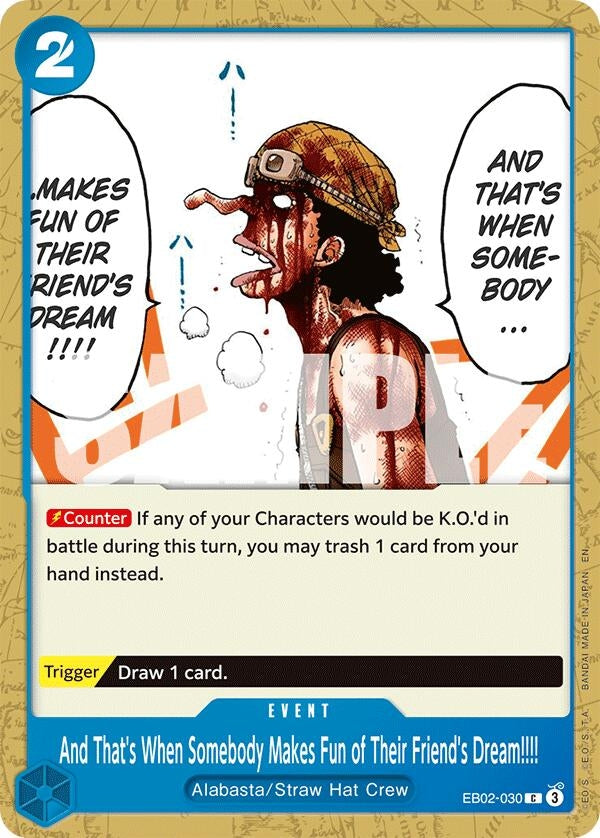 Image for And That's When Somebody Makes Fun of Their Friend's Dream!!!! (EB02-030) - One Piece Card Game