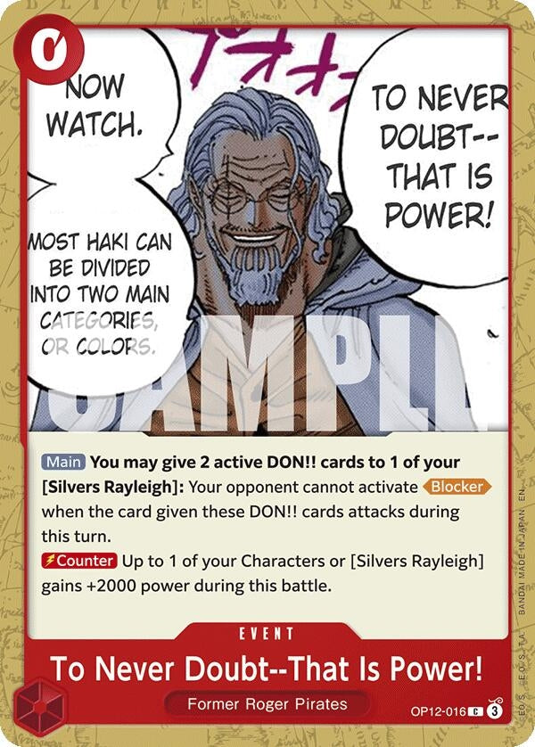 Image for To Never Doubt--That Is Power! (OP12-016) - One Piece Card Game