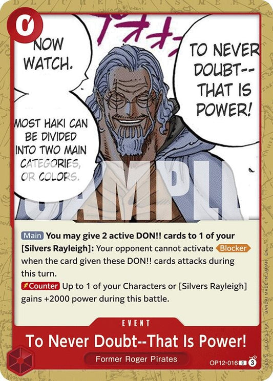 Image for To Never Doubt--That Is Power! (OP12-016) - One Piece Card Game