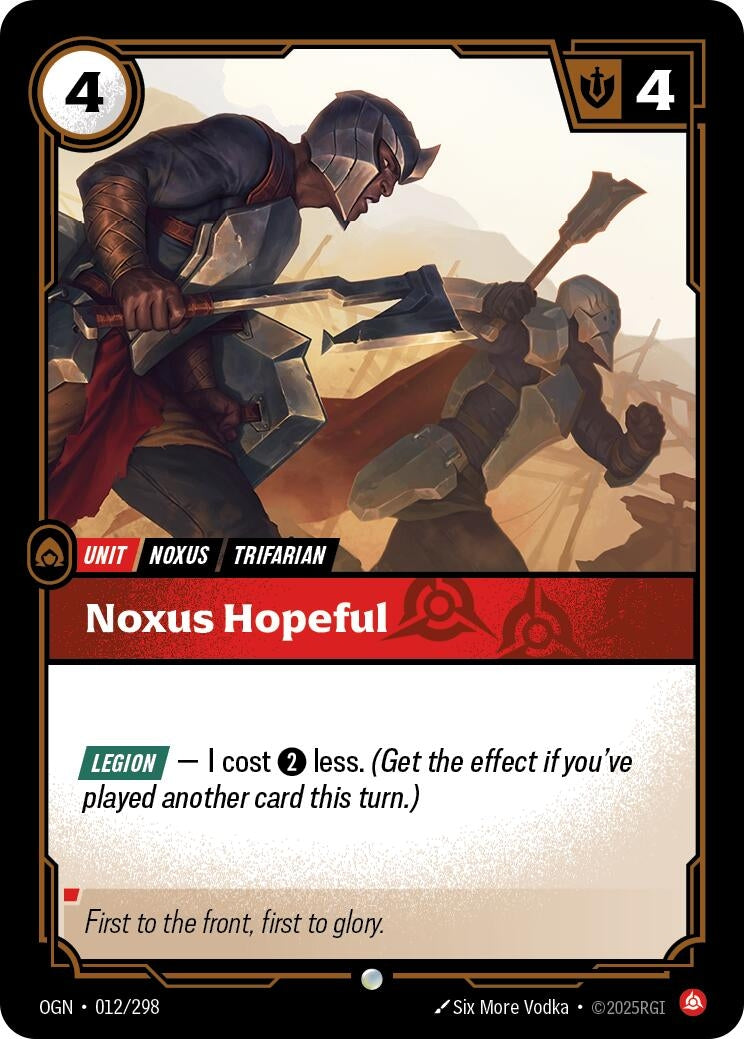 Image for Noxus Hopeful (012/298) - Riftbound: League of Legends Trading Card Game