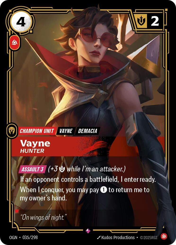 Image for Vayne - Hunter (035/298) - Riftbound: League of Legends Trading Card Game