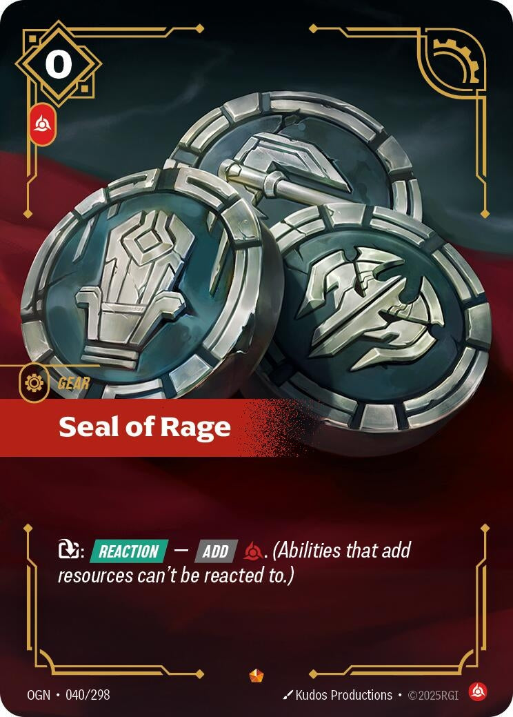 Image for Seal of Rage (040/298) - Riftbound: League of Legends Trading Card Game