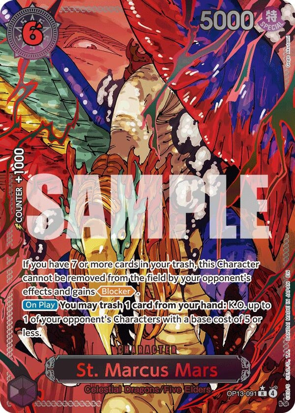 Image for St. Marcus Mars (Parallel) (OP13-091) - One Piece Card Game