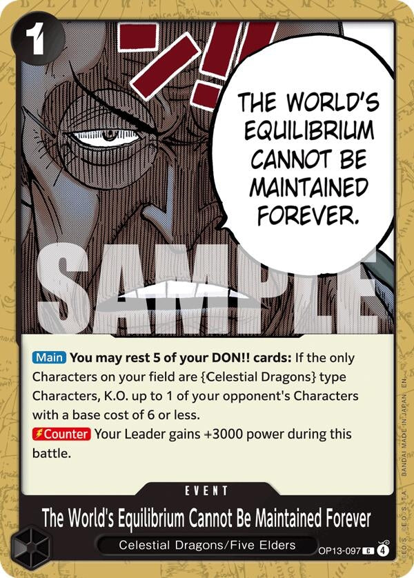 Image for The World's Equilibrium Cannot Be Maintained Forever (OP13-097) - One Piece Card Game