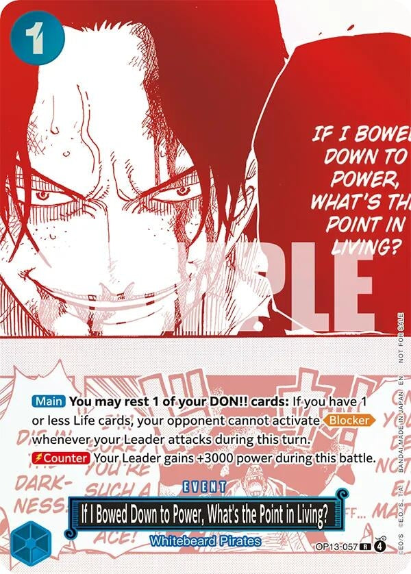 Image for If I Bowed Down to Power, What's the Point in Living? (3rd Anniversary Treasure Campaign Pack) (OP13-057) - One Piece Card Game