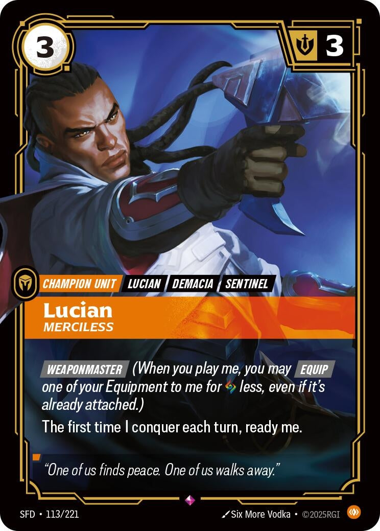 Image for Lucian - Merciless (113/221) - Riftbound: League of Legends Trading Card Game