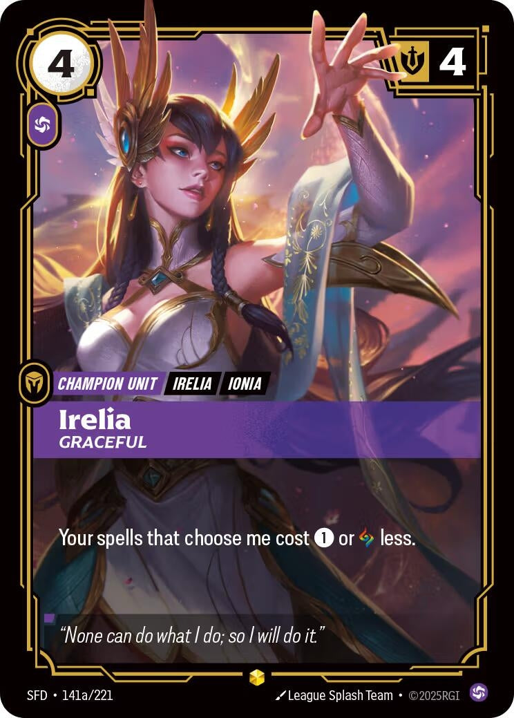 Image for Irelia - Graceful (Alternate Art) (141a/221) - Riftbound: League of Legends Trading Card Game