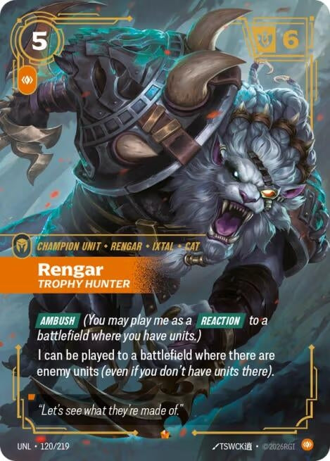 Image for Rengar, Trophy Hunter (120/219) (UNL) - Riftbound: League of Legends Trading Card Game