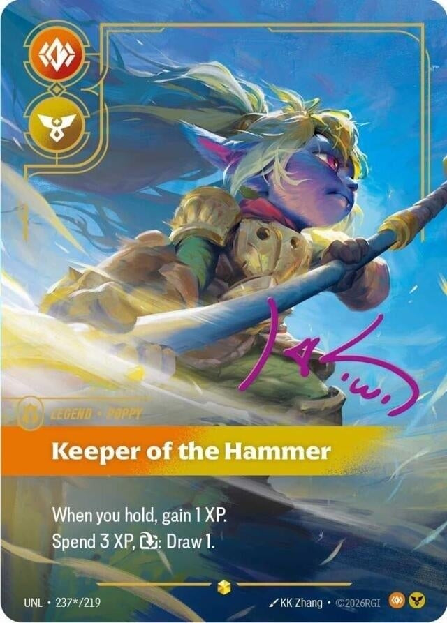 Image for Poppy, Keeper of the Hammer (Signature) (237*/219) (UNL) - Riftbound: League of Legends Trading Card Game