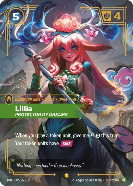 Image for Lillia, Protector of Dreams (Alternate Art) (058a/219) (UNL) - Riftbound: League of Legends Trading Card Game