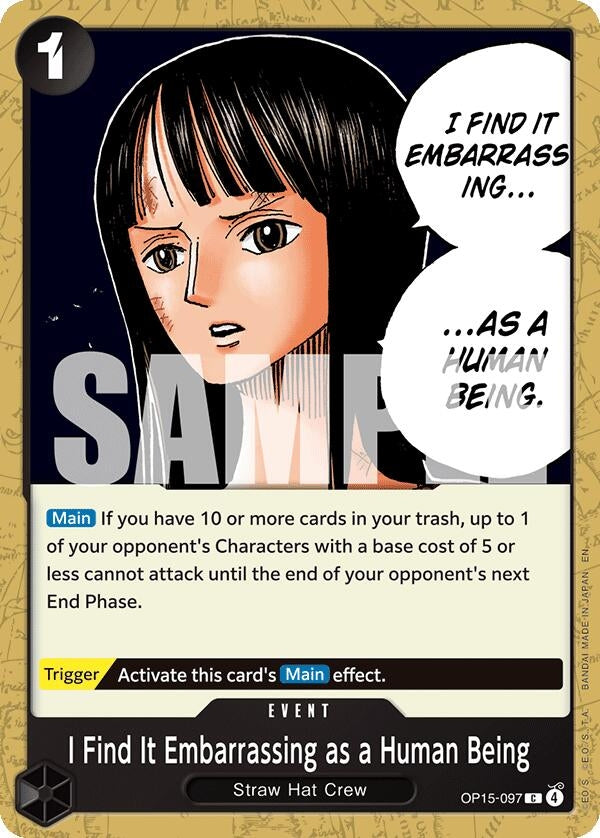 Image for I Find It Embarrassing as a Human Being (OP15-097) - One Piece Card Game