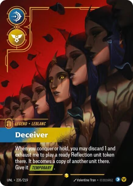 Image for LeBlanc, Deceiver (Overnumbered) (235/219) (UNL) - Riftbound: League of Legends Trading Card Game