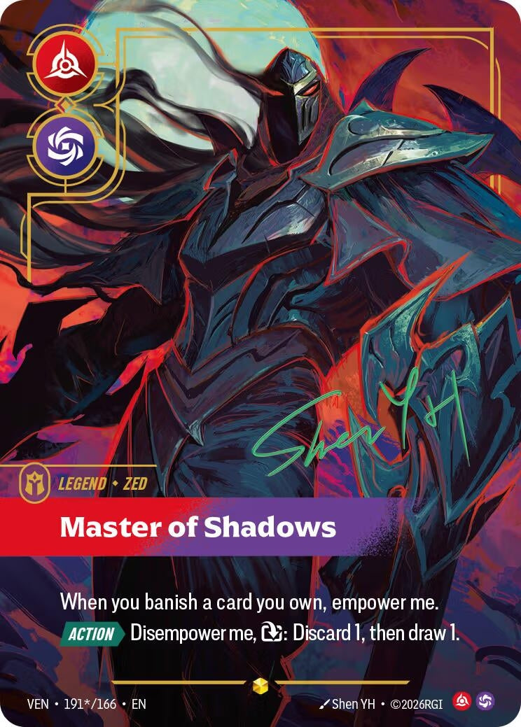 Image for Zed, Master of Shadows (Signature) (191*/166) (VEN) - Riftbound: League of Legends Trading Card Game