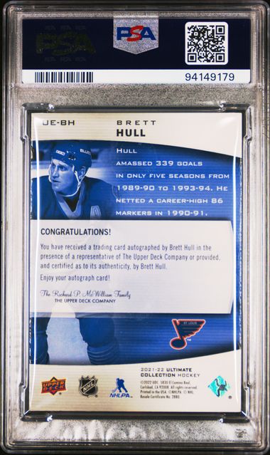 2022 Upper Deck Ultimate Collection Brett Hull Auto Gold