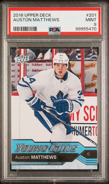 2016 Upper Deck Auston Matthews Young guns PSA 9