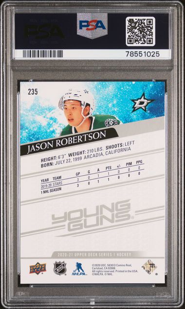 2020 Upper Deck Jason Robertson Young Guns PSA 10