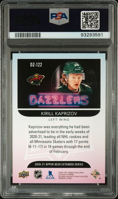 2020 Upper Deck Kirill Kaprizov Blue Dazzlers PSA 10