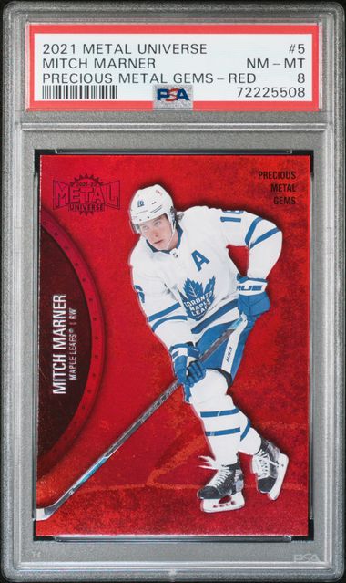 2021 Upper Deck Metal Universe Mitch Marner PMG /100 PSA 8