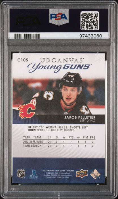 2023 Upper Deck Jakob Pelletier Young Guns Canvas PSA 10