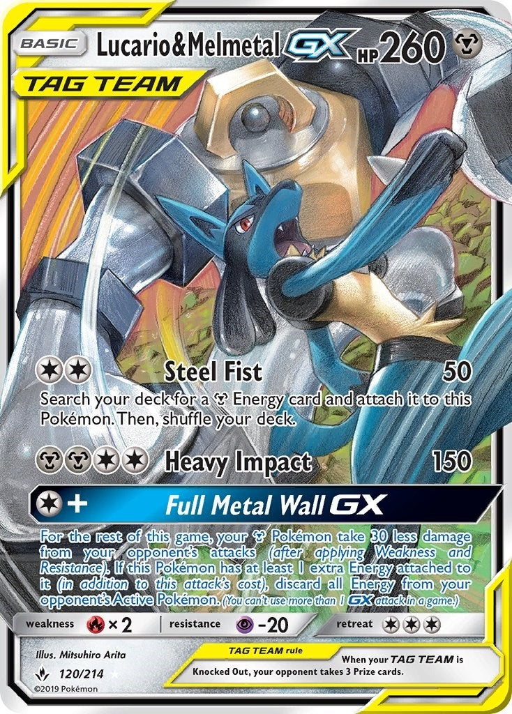 Image for Lucario & Melmetal GX (120/214) (SM10) - Pokemon