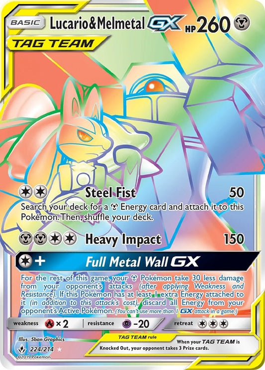 Image for Lucario & Melmetal GX (Secret) (224/214) (SM10) - Pokemon