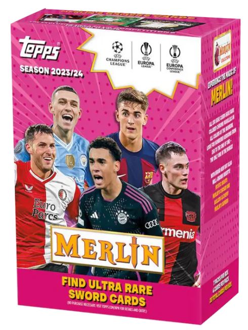 2023-24 Topps Chrome Merlin UEFA Club Competitions Soccer Blaster Box