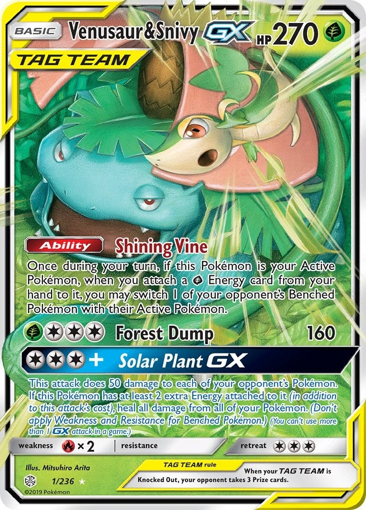 Image for Venusaur & Snivy GX (1/236) (SM12) - Pokemon