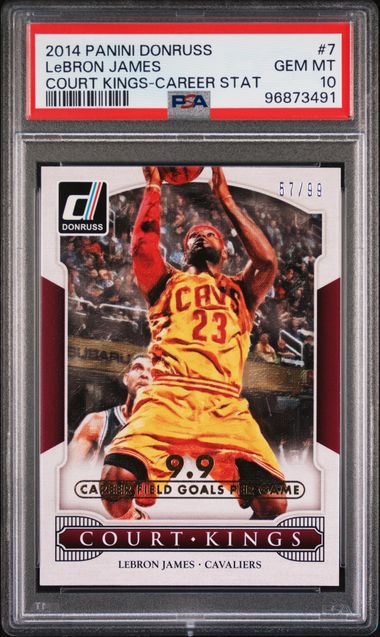 2014 Panini Donruss LeBron James Court Kings-Career Stat /99 PSA 10