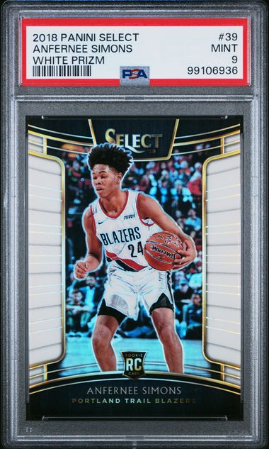 2018 Panini Select Anfernee simons White Prizm /149 PSA 9