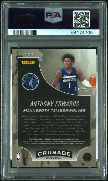 2020 Chronicles Anthony Edwards Blue PSA 10