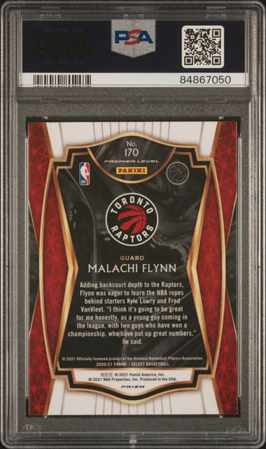 2020 Panini Select Malachi Flynn Zebra Prizm PSA 10