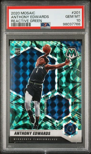 2020 Mosaic Anthony Edwards Reactive Green PSA 10