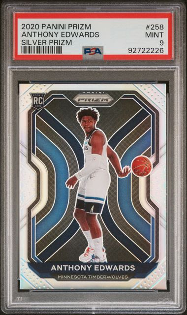 2020 Panini Prizm Anthony Edwards Silver Prizm PSA 9