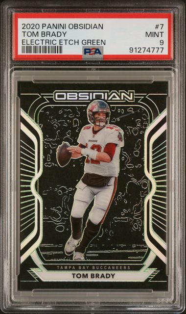 2020 Panini Obsidian Tom Brady Electric Etch Green /50 PSA 9