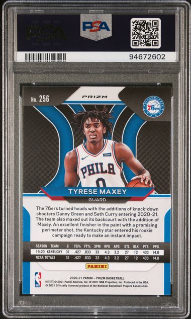 2020 Panini Prizm Tyrese Maxey PSA 9