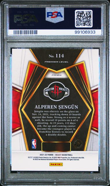 2021 Select Alperen Sengun Green/White/Purple PSA 10