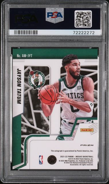 2021 Mosaic Jayson Tatum Autograph PSA 9 Auto 10