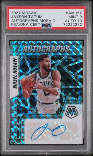 2021 Mosaic Jayson Tatum Autograph PSA 9 Auto 10