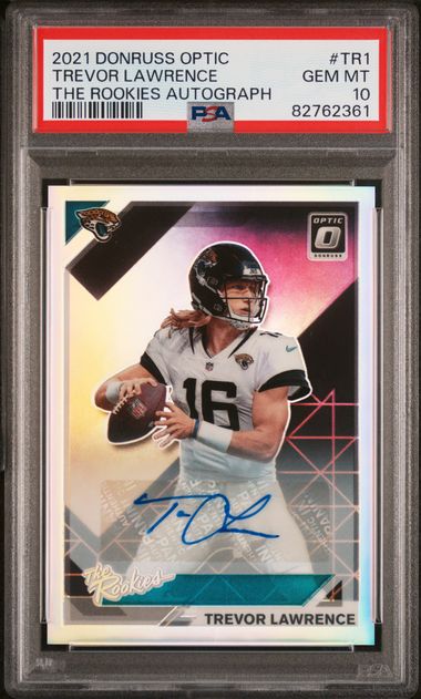 2021 Donruss Optic Trevor Lawrence The Rookies Autograph /99 PSA 10