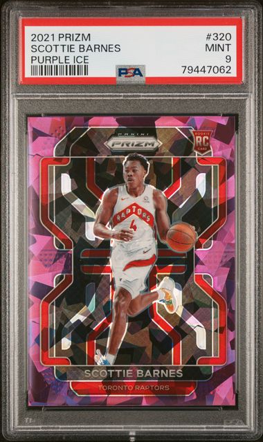 2021 Prizm Scottie Barnes Purple Ice PSA 9