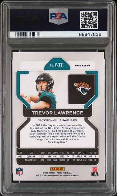 2021 Prizm Trevor Lawrence Silver Variation PSA 10