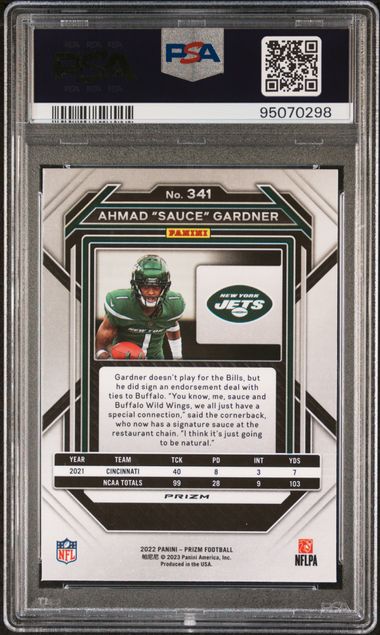 2022 Prizm Ahmad Gardner Black & Red Checker PSA 9